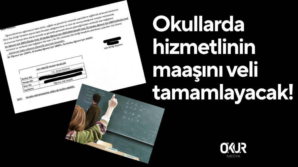 Okullarda hizmetlinin maaşını veli tamamlayacak!